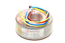 Ringkern-Transformator Typ RKT-12012E, Prim. 220 V / Sek. 2x 12 V + 2x 5 A, NOS