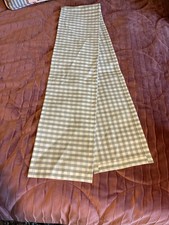 Tischläufer schmal und lang in Karo Beige mit Taube, Baumwoll Handarbeit 146x18