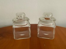 Vintage: 2 x Glasdose mit Deckel Vorratsdose Bonbonniere Süßigkeiten