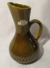 Blumenvase mit Henkel, Henkelvase, kleine Tischvase 17 cm, Bay Keramik, Vintage,