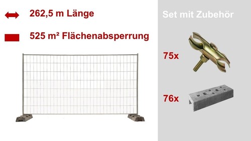 Bauzäune 5x2m 75x - 3,5x2m, zaunfeld
