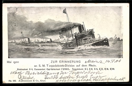 Torpedoboots division auf - ak,