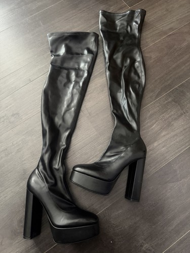 Zara overknee stiefel schwarz - overknee,