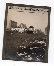x38- Belgien Flandern Becelaere 1.WK Zerstörte Straße Häuser Trümmer
