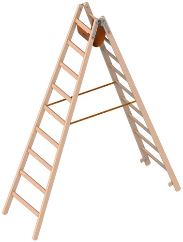 Layher 1038 holzstehleiter 2x9 - holzstehleiter,