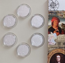 6 Gedenkprägungen 1993 zu den 10 DM - Münzen Polierte Platte Silber - Legierung