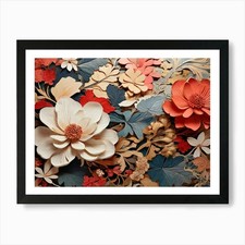 Papier Blumen 1 Kunstdruck