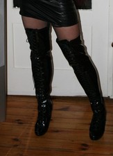 Overknee  Lack-Stiefel  von Penthouse GR. 40 schwarz