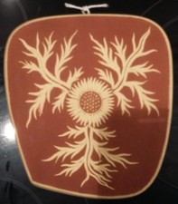 Josef Höhler Keramik Platte Bild DDR  60er Studiokeramik signiert JH Handarbeit