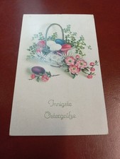 Alte AK Frohe Ostern Kristallglas Korb Ostereier 1923