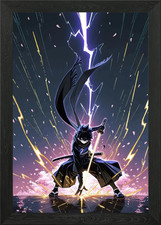 Anime Samurai mit Blitz