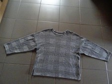 Zara leichter Wollpulli Pullover 44 schwarz grau Töne kariert