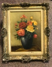 WUNDERSCHÖNES ROSEN - STILLLEBEN - SIGNIERT