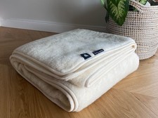 Luxus Wolldecke Kaschmir Naturhaardecke Wohndecke Kuschelde Naturprodukt- Ecru