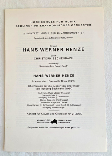 Programmheft dirigent hans - -,