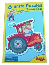 HABA 6 Erste Puzzles Bauernhof Holzfigur Kinder Kleinkind ab 2 Jahre