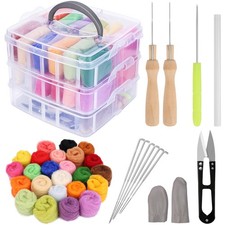 Nadelfilz Set für Anfänger mit Aufbewahrungsbox - DIY-Filzen & Handgesponnene