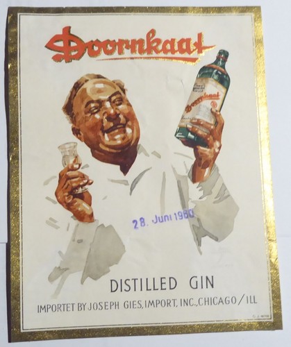 Etikett label doornkaat - label,
