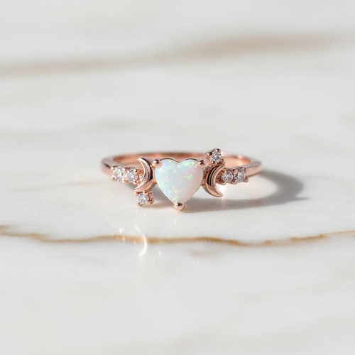 Opal ring herz roségold - herz, –