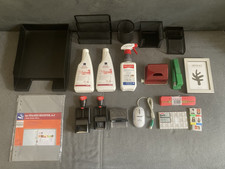 Büro Konvolut, Organizer Set, Colop Stempel, Desinfektionsmittel, PC Maus usw.