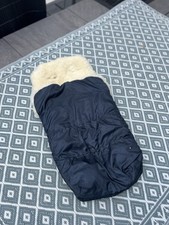 Kaiser Lammfell-Fußsack für Kinderwagen Dunkelblau Echtes Fell Lammfell