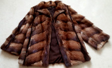 Echt Felljacke, 44 (46), braun (verschiedene Brauntöne) fast neu