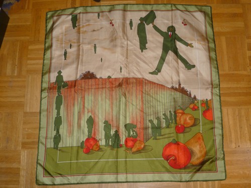 Seidenhalstuch obst motiv - seidenhalstuch,