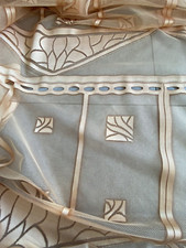 DIY Gardine 2 in 1 Vorhang Stoffe Meterware apricot orange Meterware Höhe 3,17 m