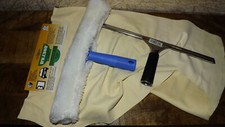 SET Profi Fensterputz, Glas,Reinigung,Einwascher, Abzieher + Echtes Fensterleder