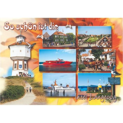 Insel langeoog postkarte - insel,