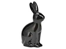 Hase aus Keramik Osterdeko Osterhase Dekofigur - schwarz B8xH16xT6cm
