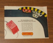 Seltene Werbung MATCHBOX TURBORENNEN Rennbahn 1981