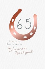 Eiserne Hochzeit 65. Hochzeitstag Karte mit Briefumschlag Hufeisen