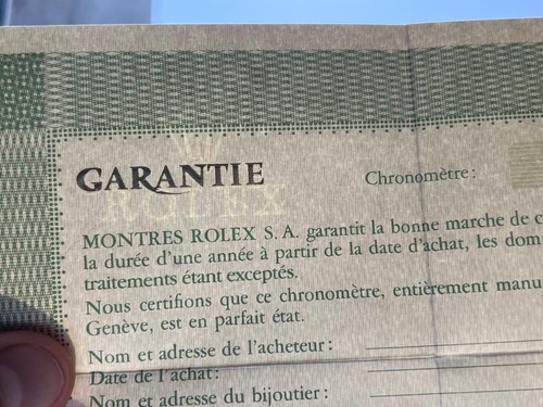 Rolex blanko holgramm - rolex, garantie