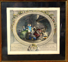 LES BAIGNETS: LES ....LA PRESIDENTE. - KUPFERSTICH 1780 v. DE LAUNAY/ FRAGONARD