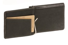 Dollar- & Money Clip Geldscheinklammer Vintage-Style LEAS in Echt-Leder, schwarz