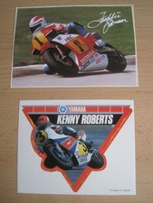 2 Aufkleber Motorrad GP-Fahrer KENNY ROBERTS u. FREDDIE SPENCER aus 80er Jahre