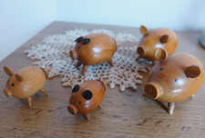 Salz und Pfefferstreuer Holzschweinchen Vintage 50er 60er Jahre