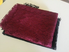 über 4 m Spitze Spitzenstoff  Rest Bordeaux, Schwarz Floral Rosen Gothic Cosplay