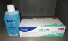 1 x Hartmann Peha-soft 100 St. Einmalhandschuhe XL + 1 x 500 ml Hygienemittel