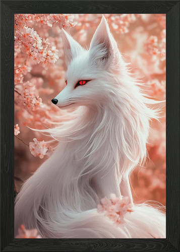 Weißer fuchs mit roten augen - weißer,