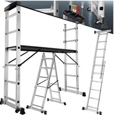 3 Wege Kombileitergerüst Alu Mehrzweckleiter Plattform Neu