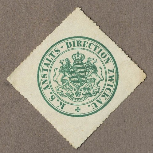 Siegelmarke sachsen s - siegelmarke, k.
