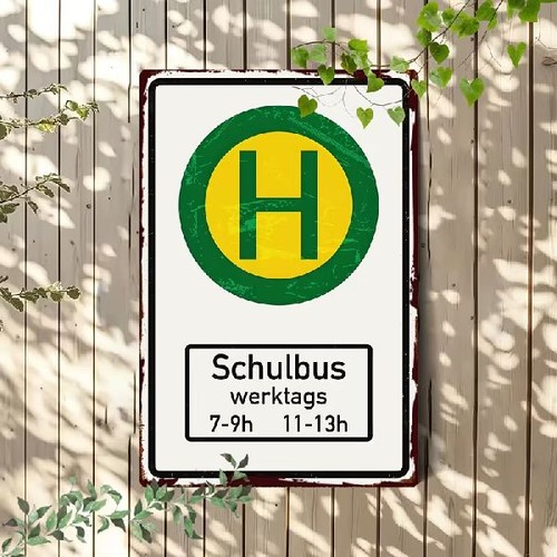 Blechschild schulbus bus - blechschild,