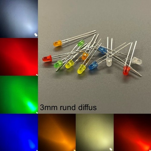 3mm leds rund diffus alle - rund,