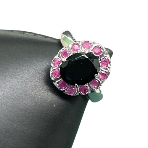 Natürlich onyx rubin - onyx, ring