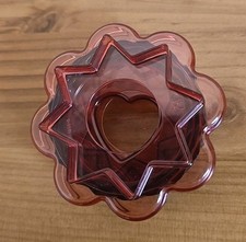 Tupperware Plätzchen Ausstecher Set 5 Teile Weinrot Herz-Blume-Stern