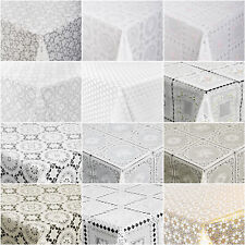 Tischdecke Lace Vinyl Wachstischdecke Blumen Häkelspitze Optik abwaschbar ANRO