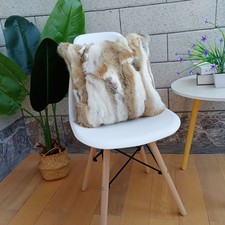 Weicher Echtem Fell Kaninchen-Überwurf Kissenbezug Schlafzimmer Wohnzimmer Sofa