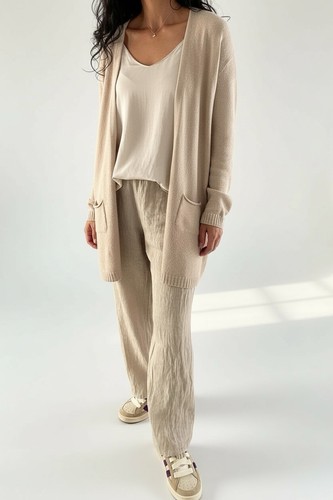 Cardigan beige oversize - cardigan, neu